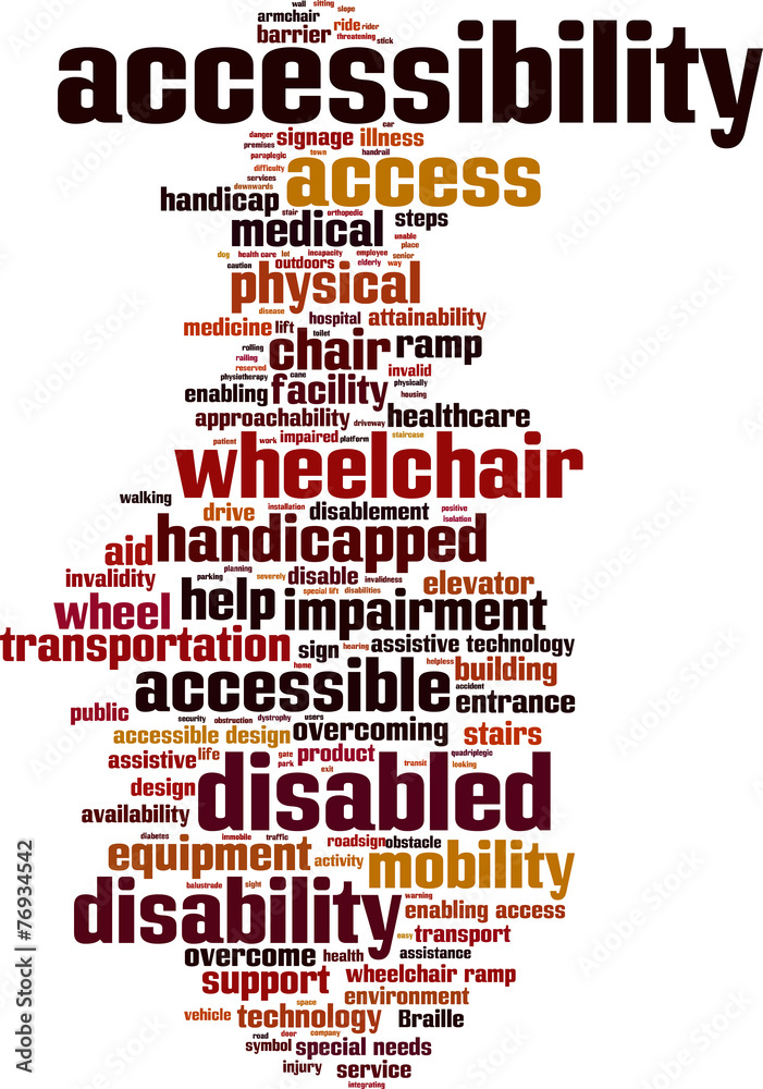 Obraz premium Accessibility word cloud concept. Vector illustration