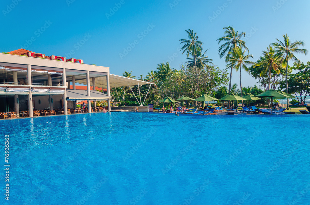 Exotic luxury resort with a large swimming pool Exotic luxury resort with a large swimming pool
