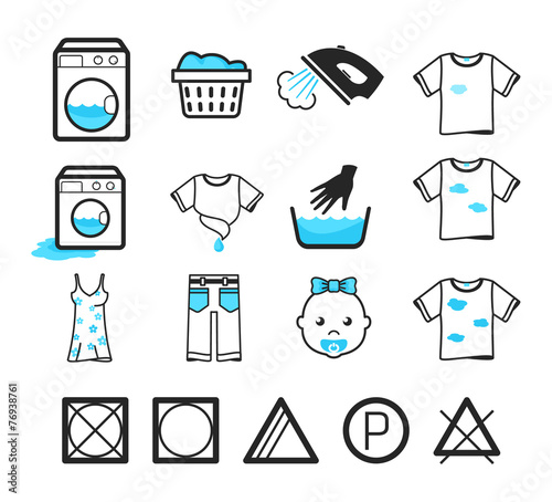 Laundry icons set