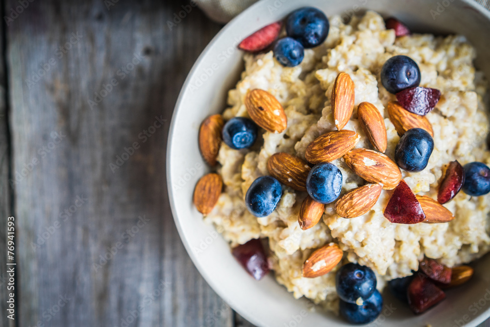 Oatmeal with berries and nuts Oatmeal with berries and nuts