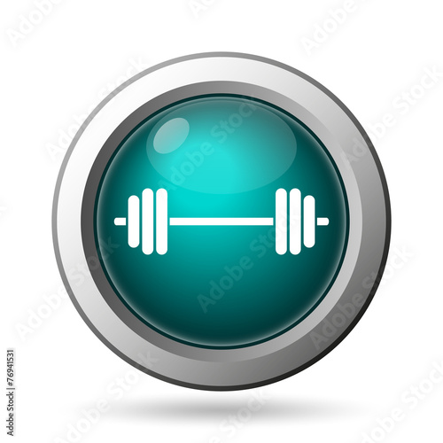 Weightlifting icon. Internet button on white background..