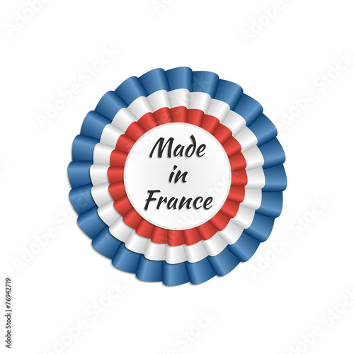 "Made in France" rosette with French flag's colors