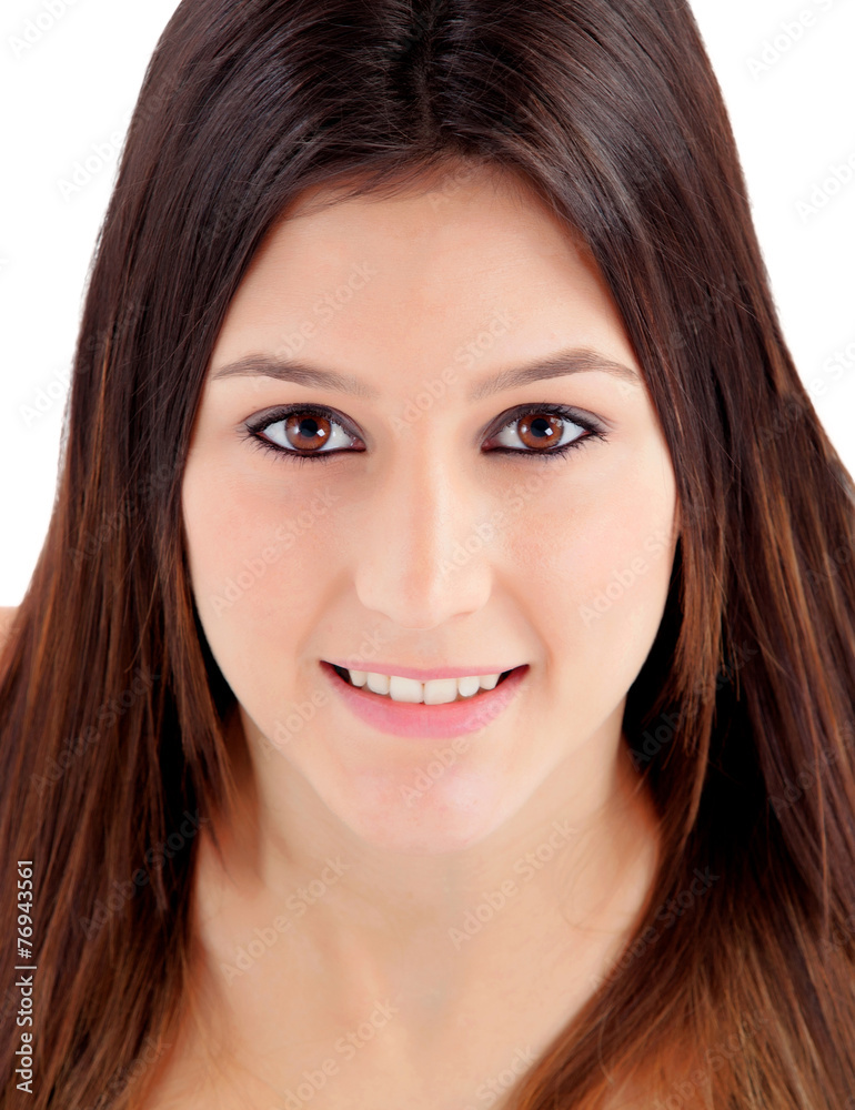 Portrait of attractive girl with brown eyes Portrait of attractive girl with brown eyes