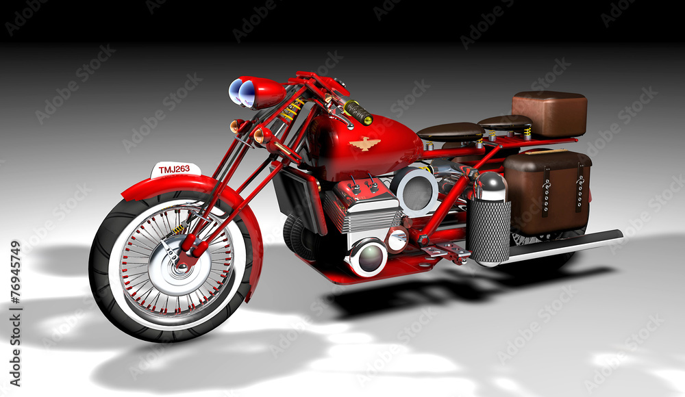 Fototapeta premium Motocicletta vintage rossa