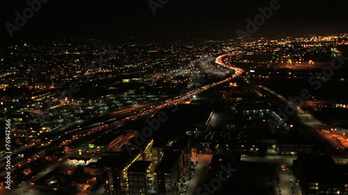 Wallpaper Mural Aerial illuminated view City buildings suburbs, San Francisco, USA Torontodigital.ca