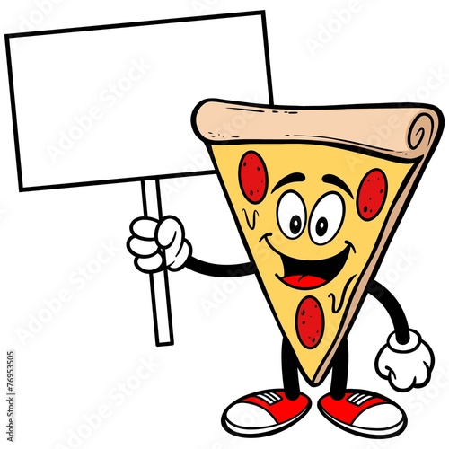 Pizza with Sign