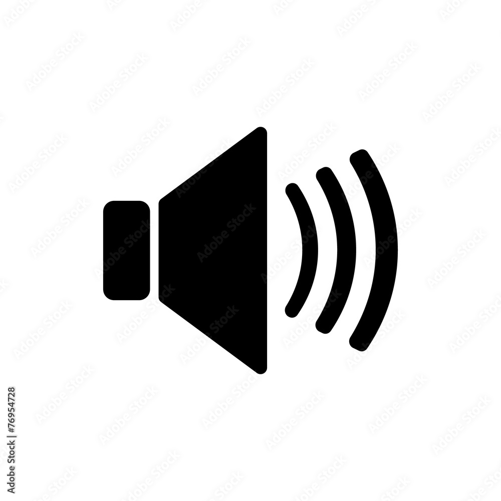 The speaker icon. Sound symbol. Flat The speaker icon. Sound symbol. Flat