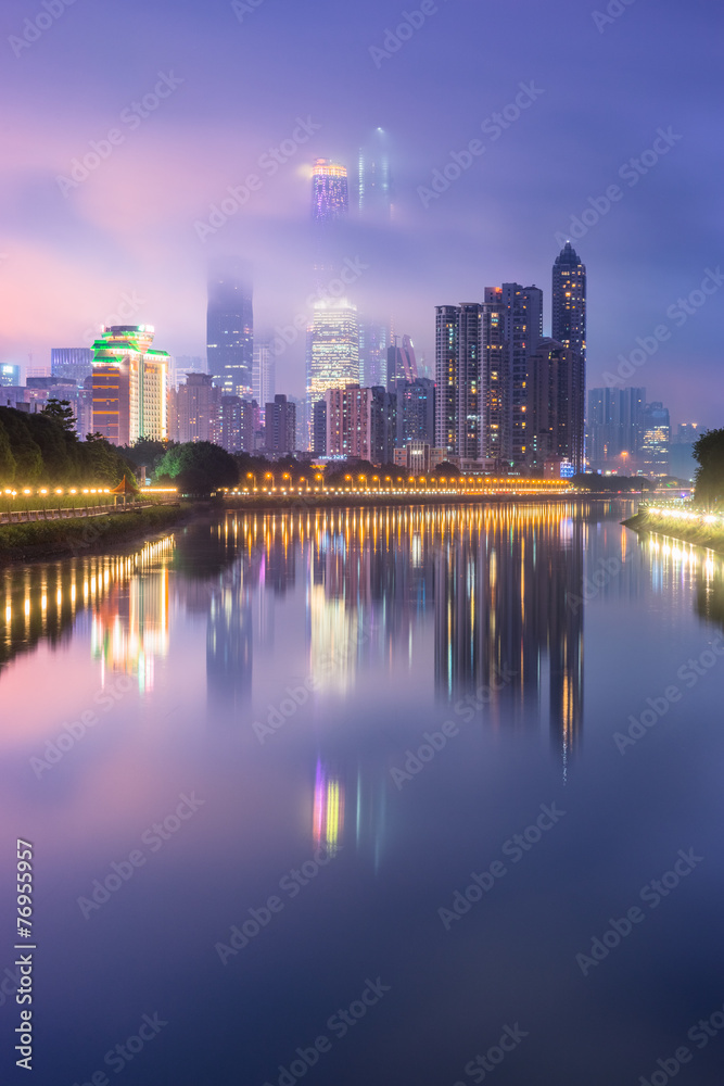 night view at guangzhou china