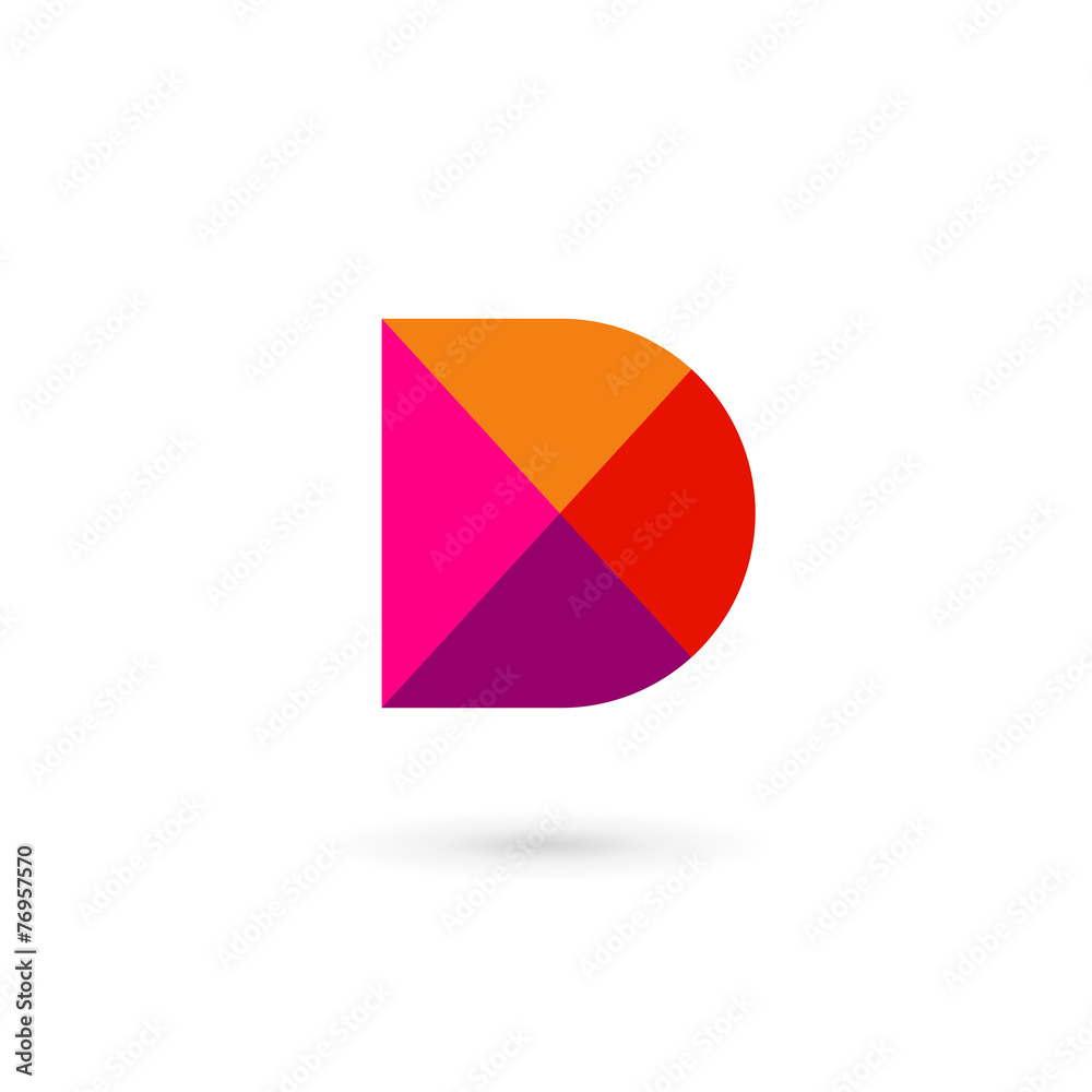 Letter D mosaic logo icon design template elements