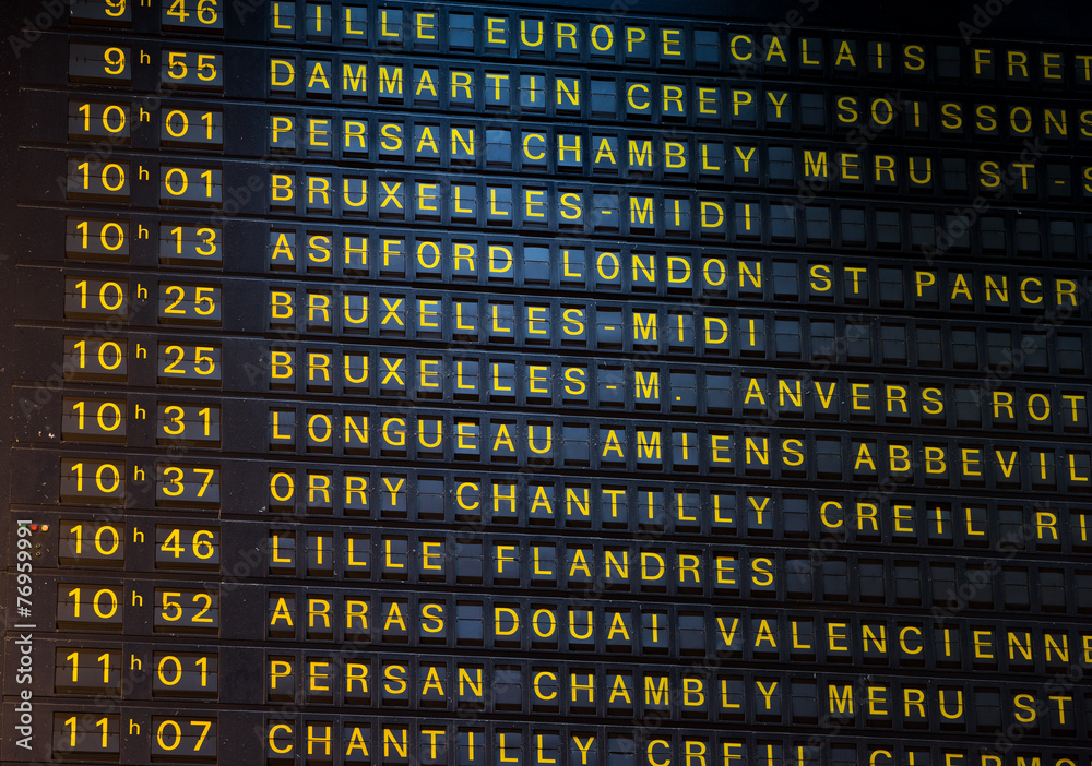 Fototapeta premium Departure board on the train station