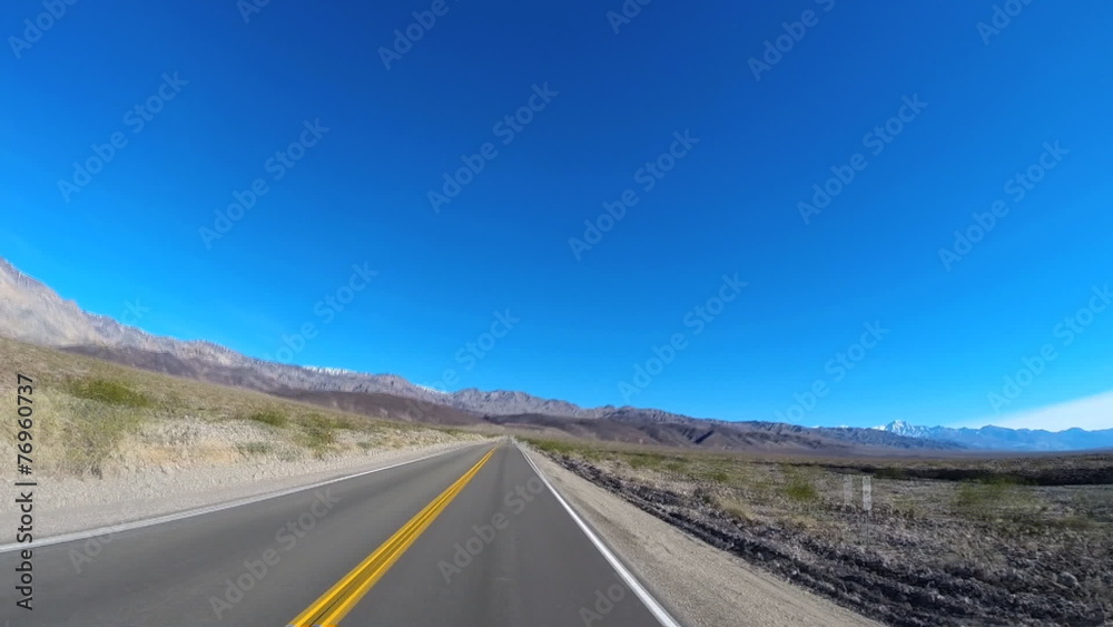 POV Death Valley driving desert landscape Wilderness Mojave Desert California USA
