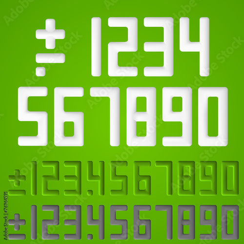 Number sings. Vector