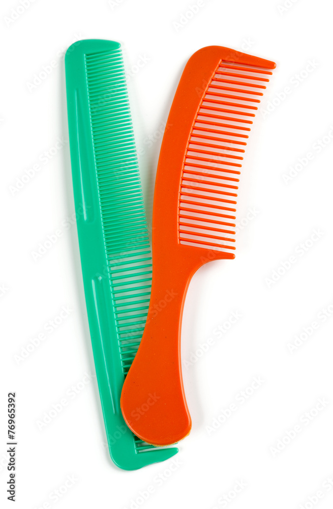 two combs for hair isolated on white two combs for hair isolated on white