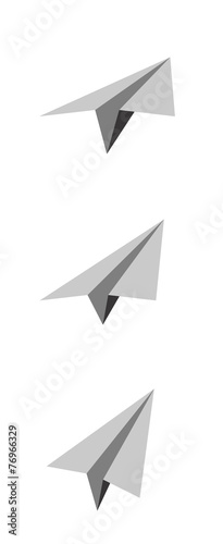 Avion papier origami picto vecteurs