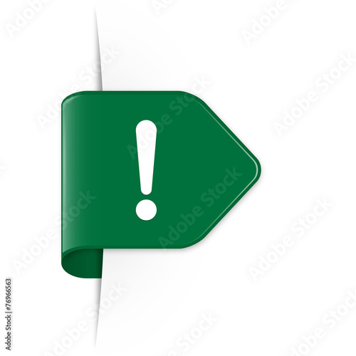 Exclamation sign - Dunkelgrüner Sticker Pfeil mit Schatten