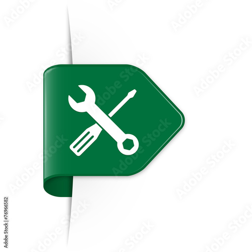 Screwdriver & spanner - Dunkelgrüner Sticker Pfeil mit Schatten