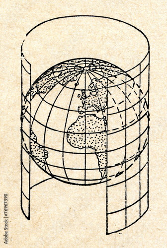 Cylindrical map projection