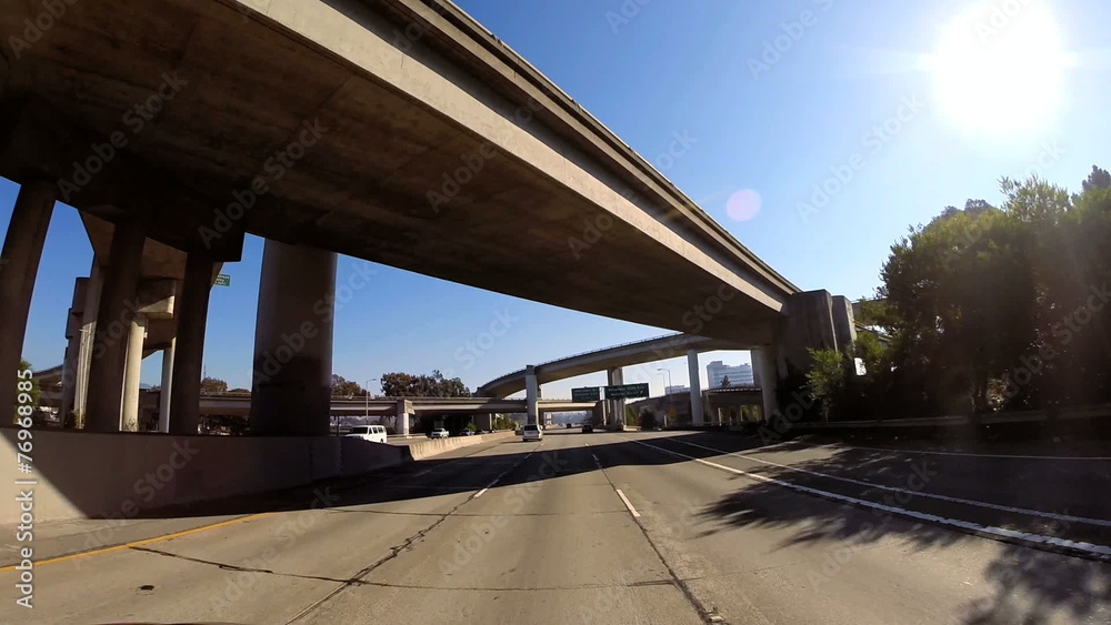 POV road trip Freeway flyover suburban San Francisco USA POV road trip Freeway flyover suburban San Francisco USA
