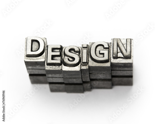 Design word, letterpress block letter
