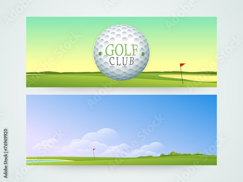 Website header or banner for Golf sport.