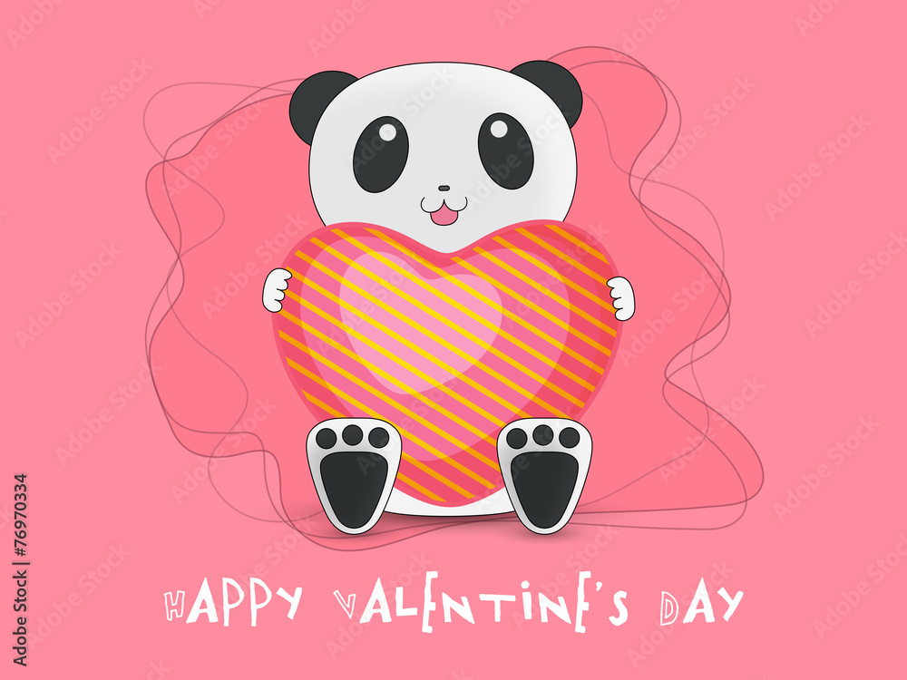 Cute teddy with heart for Happy Valentines Day celebration. Cute teddy with heart for Happy Valentines Day celebration.