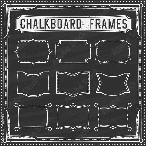A Set of Chalkboard Frames - Design Elements - Illustration