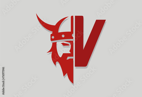 Viking helmet vector logo