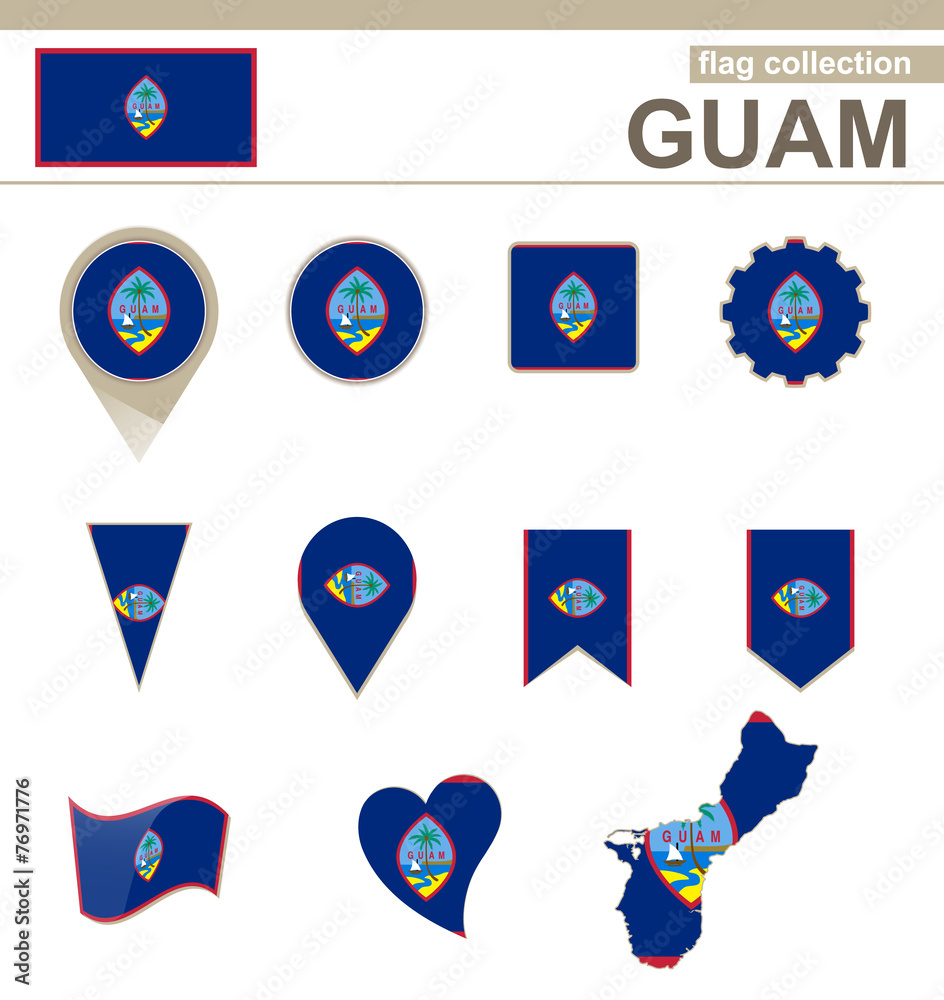 Guam Flag Collection Stock Vector | Adobe Stock