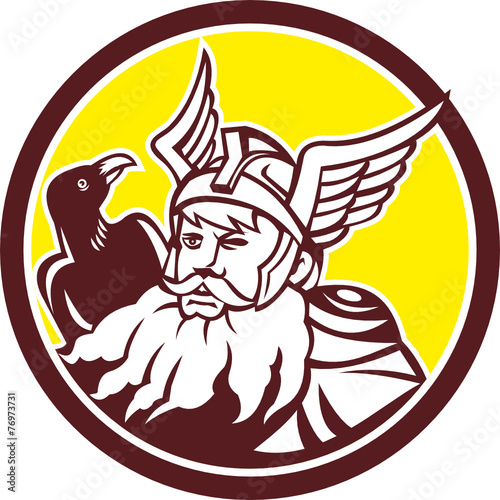 Norse God Odin Raven Circle