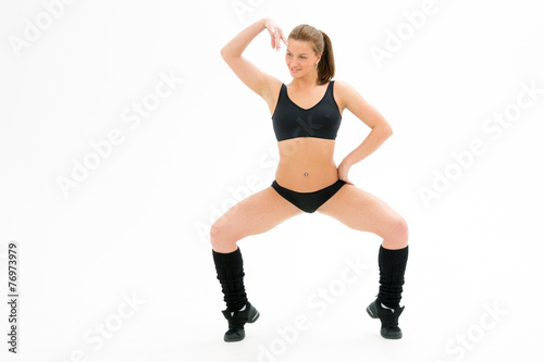 Sporty girl dancing
