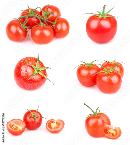 Tomato set isolated on white background.