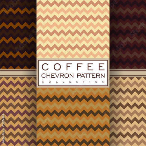 coffee chevron seamless pattern collection