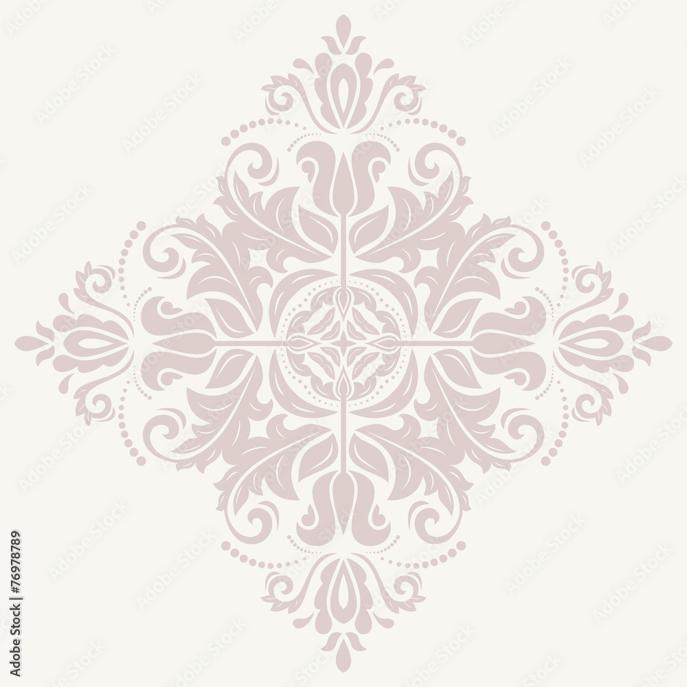 Damask Vector Pattern. Orient Pink Ornament
