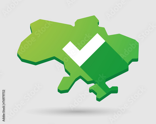Ukraine green map icon with a check mark