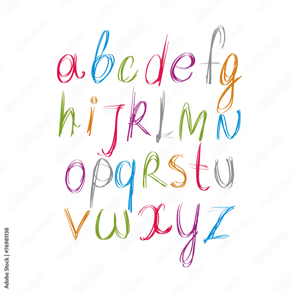 Script handwritten font vector, vector alphabet letters. Script handwritten font vector, vector alphabet letters.