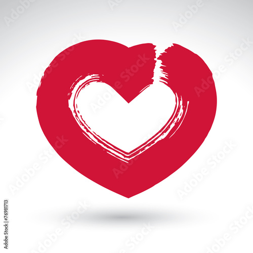 Hand drawn red love heart i...