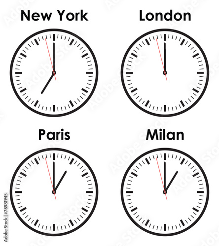 fashion world time zone clocks