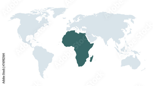 world map hight lighting africa