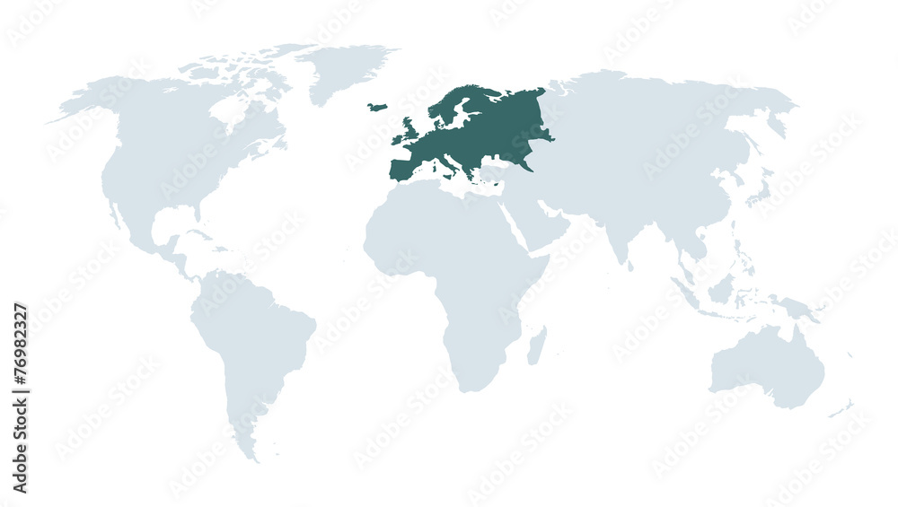 world map hight lighting europe