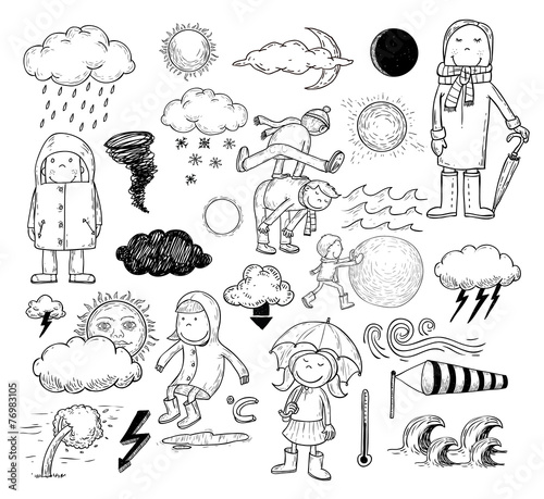 weather elements, vector illustration.