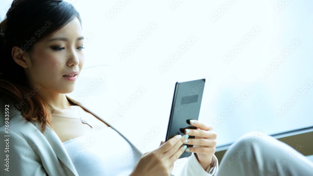 Female American Asian Chinese Relaxing The Bund Penthouse Shanghai Mini Tablet Female American Asian Chinese Relaxing The Bund Penthouse Shanghai Mini Tablet