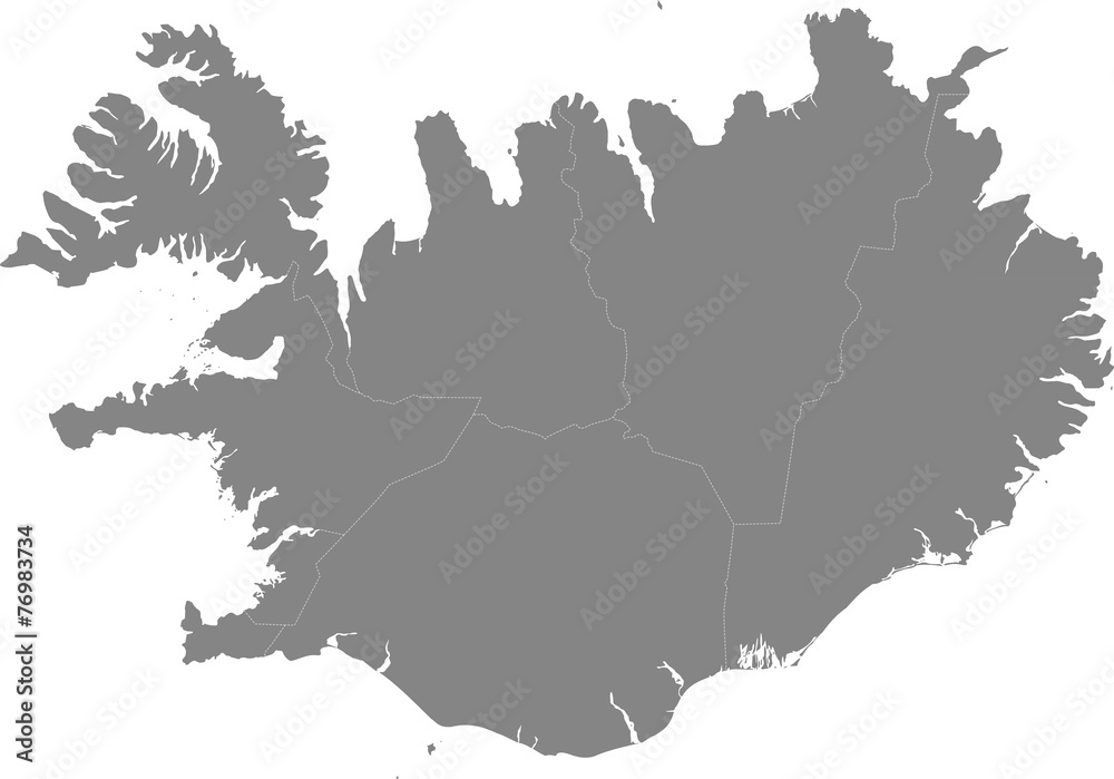 Fototapeta premium Iceland - map of the regions