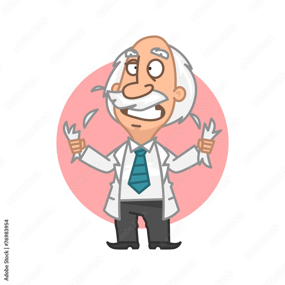 Professor in fury tear on head hair Professor in fury tear on head hair