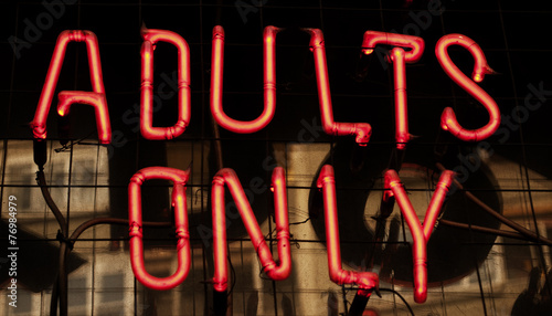 Adults only neon sign photo
