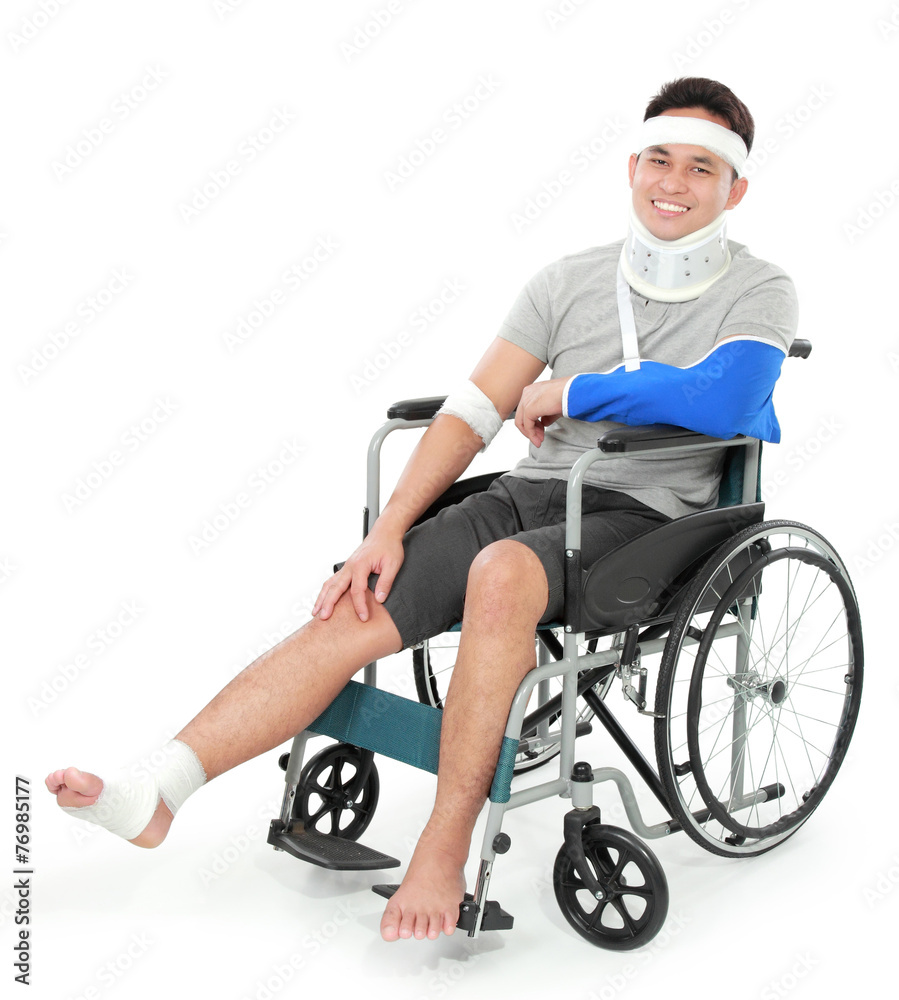 injured young man in wheelchair injured young man in wheelchair