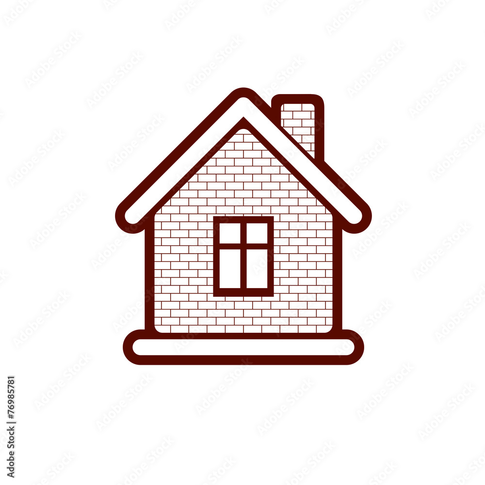 Simple village mansion icon, abstract house depiction. Country h