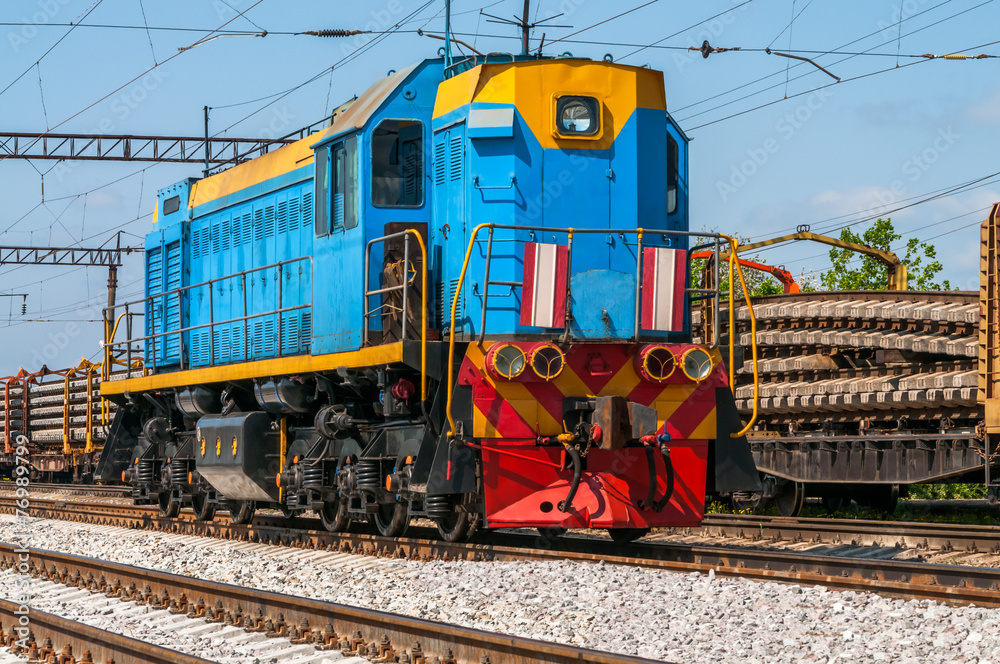 Train with special track equipment at repairs Train with special track equipment at repairs