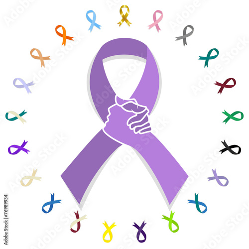 General cancer awareness ribbon concept