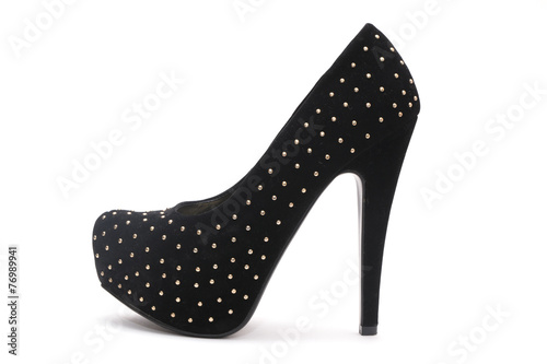 Womens high heels on white background