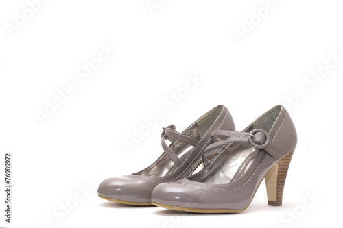 Womens high heels on white background